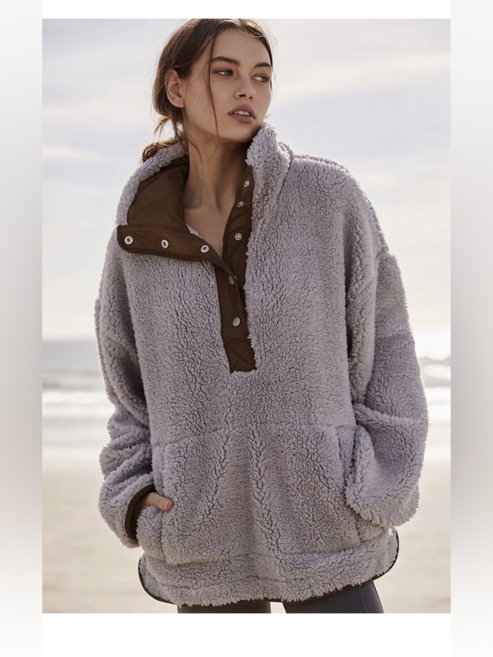 Free People Movement Oh So Cozy Fleece Pullover Jacket XS/S